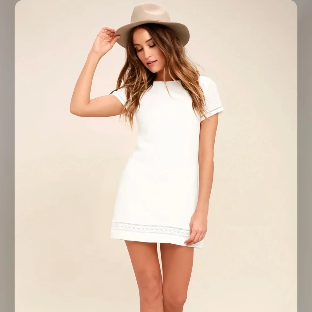 Lulu’s Perfect Time White Shift Dress - Picture 9 of 11